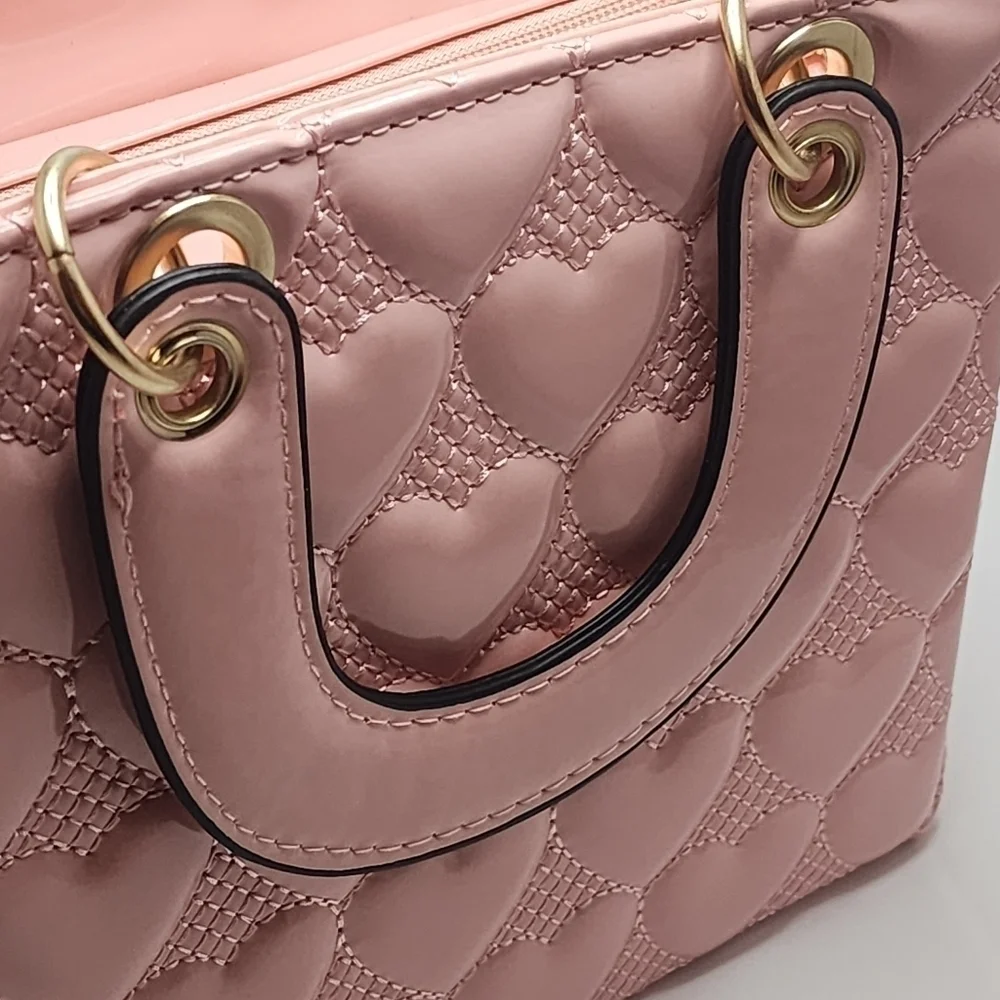 Quilted Heart Top Handle Handbag
